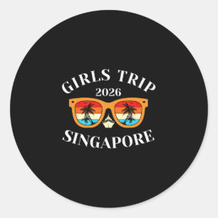 Mädchen Reise 2026 Singapur Frühjahrsferien 2026 K Runder Aufkleber