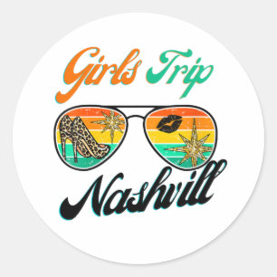 Mädchen Reise Nashville 2024 Shirt für Frauen Woch Runder Aufkleber