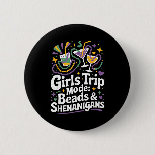 Mädchen Reise Perlen Schabernack Mardi Gras beste Button