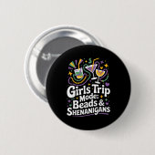 Mädchen Reise Perlen Schabernack Mardi Gras beste Button (Vorne & Hinten)