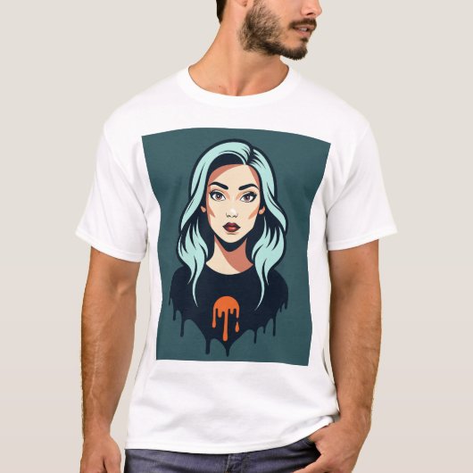 Mädchen reißt T-Shirt (Vorderseite)
