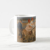 Mädchen reiten Donkeys am Strand Kaffeetasse (Vorderseite Links)
