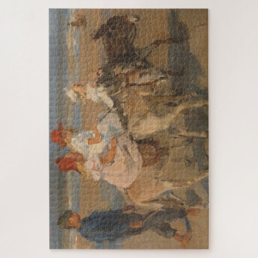 Mädchen reiten Donkeys am Strand Puzzle (Vertikal)