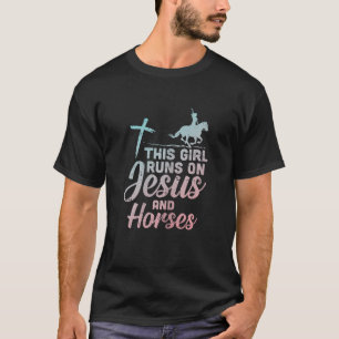 Mädchen reitet Jesus Pferde Christliches Pferderei T-Shirt