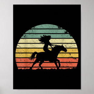Mädchen Reitet Vintage Cowgirl Texas Ranch Poster