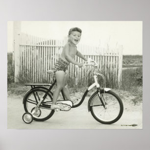 Mädchen-Reitfahrrad Poster
