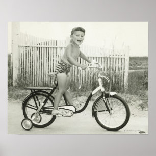 Mädchen-Reitfahrrad Poster