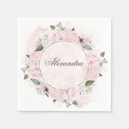 Mädchen religiöse Feier Rosa Rosen Serviette