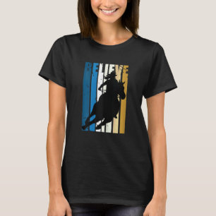 Mädchen Retro Pferd Rodeo Reiten Damen Cowgirl Ret T-Shirt