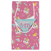 Mädchen Retro Rosa Einhorn Geburtstag Kleine Geschenktüte (Vorderseite)