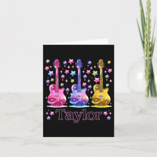 Mädchen Retro Taylor Vorname Personalisiert Groovy Karte