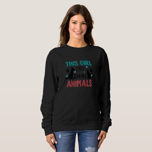 Mädchen Rettend Tiere retten Hunde Sweatshirt (Vorne ganz)