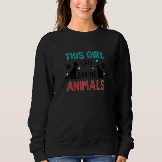 Mädchen Rettend Tiere retten Hunde Sweatshirt