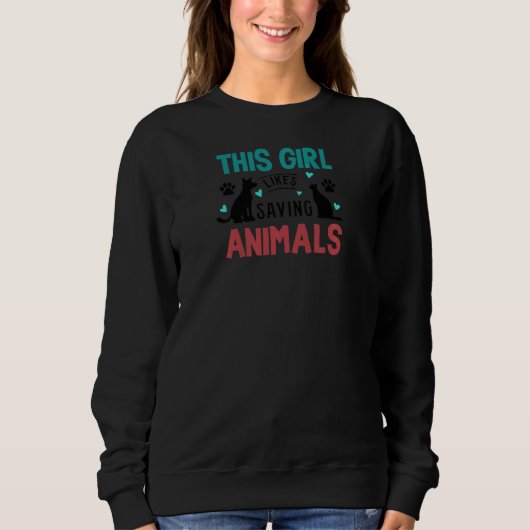 Mädchen Rettend Tiere retten Hunde Sweatshirt (Vorderseite)