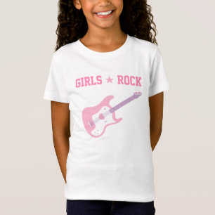 Mädchen Rockstar Pink Gitarre T-Shirt