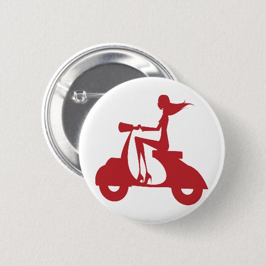 Mädchen-Rollerrot Button (Vorne & Hinten)