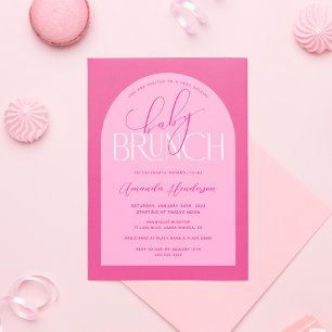 Mädchen Rosa Baby Brunch Baby Shower Einladung