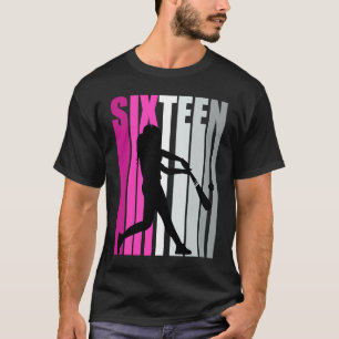 Mädchen Rosa Baseball 16. Geburtstag Base Run on S T-Shirt