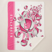 Mädchen rosa Basketballstars personalisiert Sherpadecke (Vorderseite)