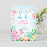 Mädchen rosa blau unter dem Meer Geburtstag