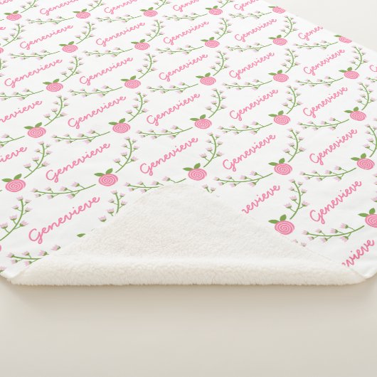 Mädchen Rosa Blumenname Blanket Sherpadecke (3/4)