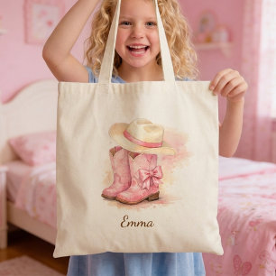 Mädchen Rosa Cowgirl Personalisierte Name Tasche
