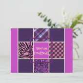 Mädchen-rosa Einladung (Stehend Vorderseite)