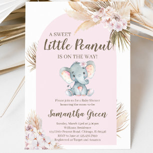 Mädchen Rosa Elefant Baby Shower Einladung