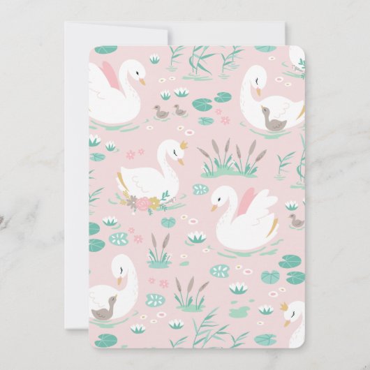 Mädchen-Rosa-Eleganz Einladung (Rückseite)