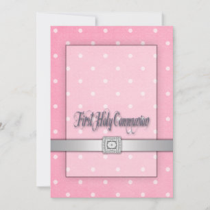 Mädchen Rosa Erstkommunion Einladung