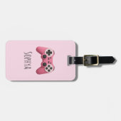 Mädchen Rosa Gaming-Videospiel-Controller Kinder Gepäckanhänger (Vorderseite horizontal)