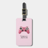 Mädchen Rosa Gaming-Videospiel-Controller Kinder Gepäckanhänger (Vorderseite vertikal)