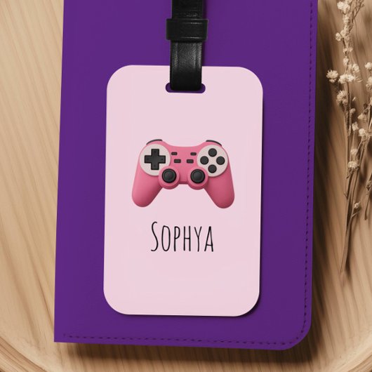 Mädchen Rosa Gaming-Videospiel-Controller Kinder Gepäckanhänger