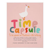 Mädchen Rosa Gänse Erstgeburt Kapselunterschrift Poster (Vorderseite)