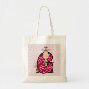 Mädchen Rosa Giraffe mit Buchstabe G Tragetasche