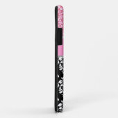 Mädchen, Rosa, Glitzer Black Damask Personalisiert Case-Mate iPhone Hülle (Hinten/Rechts)