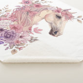 Mädchen Rosa Lila Whimsical Pferd Monogramm Sherpadecke (3/4)