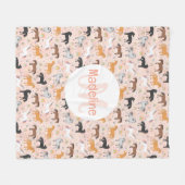 Mädchen Rosa Pferd Einhorn Regenbogen Kinder Fleecedecke (Vorderseite (Horizontal))