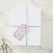 Mädchen Rosa Schleife Toile Teeparty Geschenkanhänger (Mit Garn)