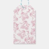 Mädchen Rosa Schleife Toile Teeparty Geschenkanhänger (Rückseite)
