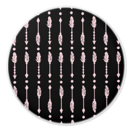 Mädchen Rosa & schwarze Pfeile Boho Chic Schlafzim Keramikknauf