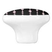 Mädchen Rosa & schwarze Pfeile Boho Chic Schlafzim Keramikknauf (Seitenansicht)