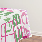 Mädchen rosa und grüne Namenscollage ganz über Tischdecke (Beispiel)