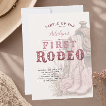 Mädchen Rosa Vintage First Rodeo 1. Geburtstag