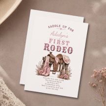 Mädchen Rosa Vintage First Rodeo 1. Geburtstag