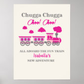 Mädchen Rosa Zug 2. Geburtstagsfeier Poster (Vorne)