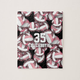 Mädchen Rose Rosa Zebrastreifen Puzzle