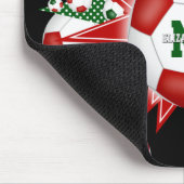 Mädchen roter, schwarzer Fußball-Ball Blowout Mousepad (Ecke)