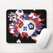 Mädchen roter weißer Fußball-Ball Blowout Mousepad (Mit Mouse)
