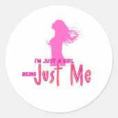 Mädchen Runder Aufkleber (Vorderseite)